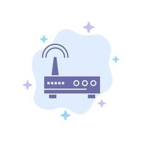 Device Wifi Signal Education Blue Icon on Abstract Cloud Background vector