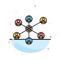 Wlan Internet Social Group Abstract Flat Color Icon Template vector