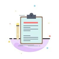 Contract check Business done clip board Flat Color Icon Vector