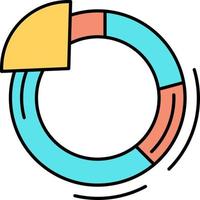 Graph Circle Pie Chart  Flat Color Icon Vector icon banner Template