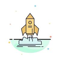 launch startup ship shuttle mission Flat Color Icon Vector