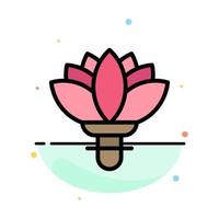 Flower Plant Rose Spring Abstract Flat Color Icon Template vector