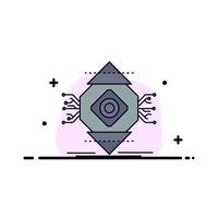 ubicomp Computing Ubiquitous Computer Concept Flat Color Icon Vector