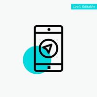 Application Message Mobile Apps poniter turquoise highlight circle point Vector icon