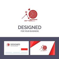 Creative Business Card and Logo template Target Success Goal Focus Vector Illustration