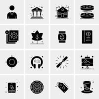 16 iconos de negocios universales vector ilustración de icono creativo para usar en proyectos relacionados con la web y dispositivos móviles