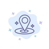 Location Navigation Place Blue Icon on Abstract Cloud Background vector