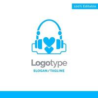 Handbag Hearts Love Loving Wedding Blue Solid Logo Template Place for Tagline vector