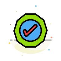 Logistic Ok Success Tick Abstract Flat Color Icon Template vector