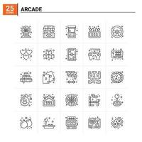 25 Arcade icon set vector background