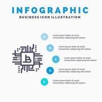 Money Industry Bitcoin Computer Finance Line icon with 5 steps presentation infographics Background vector