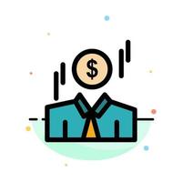 Businessman Dollar Man Money Abstract Flat Color Icon Template vector