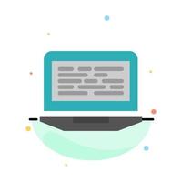 Laptop Coding Code Screen Computer Abstract Flat Color Icon Template vector