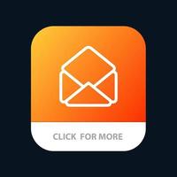 Mail Email Open Mobile App Button Android and IOS Line Version vector