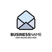 Mail Email Open Business Logo Template Flat Color vector