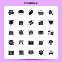 Solid 25 Cyber Monday Icon set Vector Glyph Style Design Black Icons Set Web and Mobile Business ideas design Vector Illustration