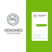 No smoking Smoking No Hotel Grey Logo Design and Business Card Template vector