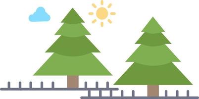 forest camping jungle tree pines Flat Color Icon Vector