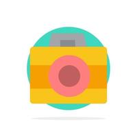 Camera Computer Digital Technology Abstract Circle Background Flat color Icon vector