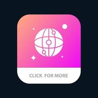 World Map Network Mobile App Button Android and IOS Glyph Version vector