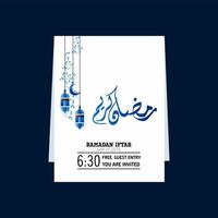 Vector of Islamic Design Greeting Card for Ramadan Kareem with beautiful Arabic Calligraphy