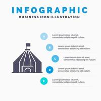 Tent Tent Circus Infographics Presentation Template 5 Steps Presentation vector