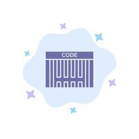 Bar Barcode Code Shopping Blue Icon on Abstract Cloud Background vector