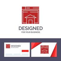 tarjeta de visita creativa y plantilla de logotipo venta en casa página de diseño web ilustración vectorial del sitio web vector