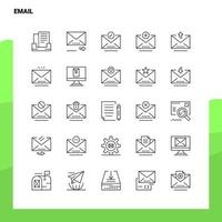 Set of EMail Line Icon set 25 Icons Vector Minimalism Style Design Black Icons Set Linear pictogram pack