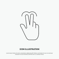 Gestures Hand Mobile Touch Tab Line Icon Vector