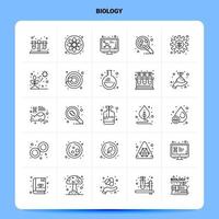 OutLine 25 Biology Icon set Vector Line Style Design Black Icons Set Linear pictogram pack Web and Mobile Business ideas design Vector Illustration