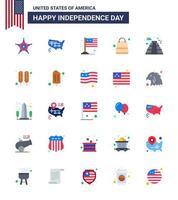 25 Creative USA Icons Modern Independence Signs and 4th July Symbols of building shop country packages bag Editable USA Day Vector Design Elements