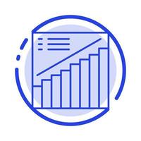 Chart Graph Analytics Presentation Sales Blue Dotted Line Line Icon vector