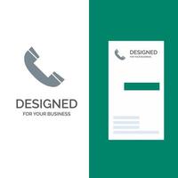 Call Contact Phone Telephone Grey Logo Design and Business Card Template vector