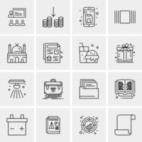 16 iconos de negocios universales vector ilustración de icono creativo para usar en proyectos relacionados con la web y dispositivos móviles