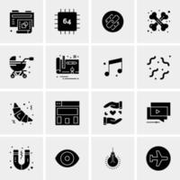 16 iconos de negocios universales vector ilustración de icono creativo para usar en proyectos relacionados con la web y dispositivos móviles