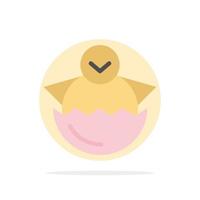 huevo pollo pascua bebé feliz círculo abstracto fondo color plano icono vector
