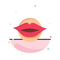 Lips Mouth Valentines Face Beauty Abstract Flat Color Icon Template vector