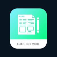 File Text Pencil Education Mobile App Icon Design vector