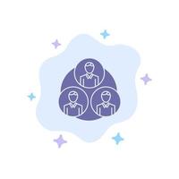 Staff Gang Clone Circle Blue Icon on Abstract Cloud Background vector