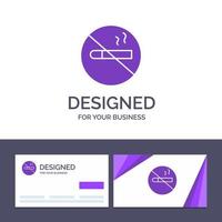 Creative Business Card and Logo template Smoking No Smoking Cigarette Health Vector Illustration