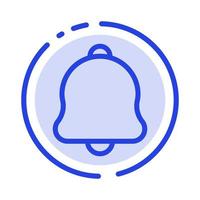 Alert Bell Notification Sound Blue Dotted Line Line Icon vector