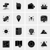 16 iconos de negocios universales vector ilustración de icono creativo para usar en proyectos relacionados con la web y dispositivos móviles