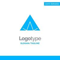 Camp Tent Wigwam Spring Blue Solid Logo Template Place for Tagline vector