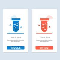 Tube Lab Test Biochemistry  Blue and Red Download and Buy Now web Widget Card Template vector