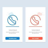 Answer Call Phone  Blue and Red Download and Buy Now web Widget Card Template vector