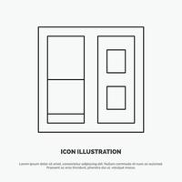 Building House Door Line Icon Vector