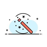 Tricks Solution Magic Stick  Business Flat Line Filled Icon Vector Banner Template