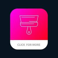 Brush Paint Paintbrush Tool Mobile App Button Android and IOS Line Version vector