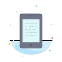 Mobile Read Data Secure E learning Abstract Flat Color Icon Template vector